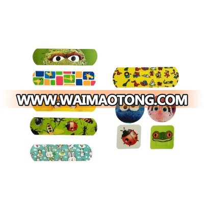 Hot selling customized patterns breathable colorful cute cartoon adhesive bandage band aid for kids